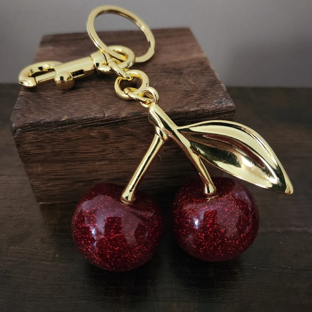 CHERRY BAG CHARM / KEYCHAIN - Picture 1 of 4